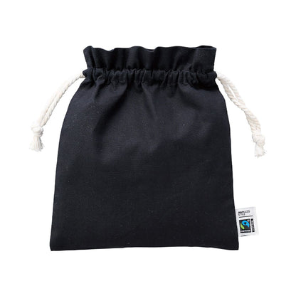フェアトレードコットンフリル巾着（M） | ノベルティ(小物) | 1枚 | TP-0049 | ナイトブラック