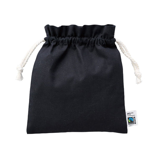 フェアトレードコットンフリル巾着（M） | ノベルティ(小物) | 1枚 | TP-0049 | ナイトブラック