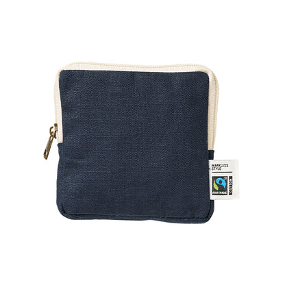 フェアトレードコットンスリムスクエアポーチ（S） | ノベルティ(小物) | 1枚 | TP-0050 | ネイビー