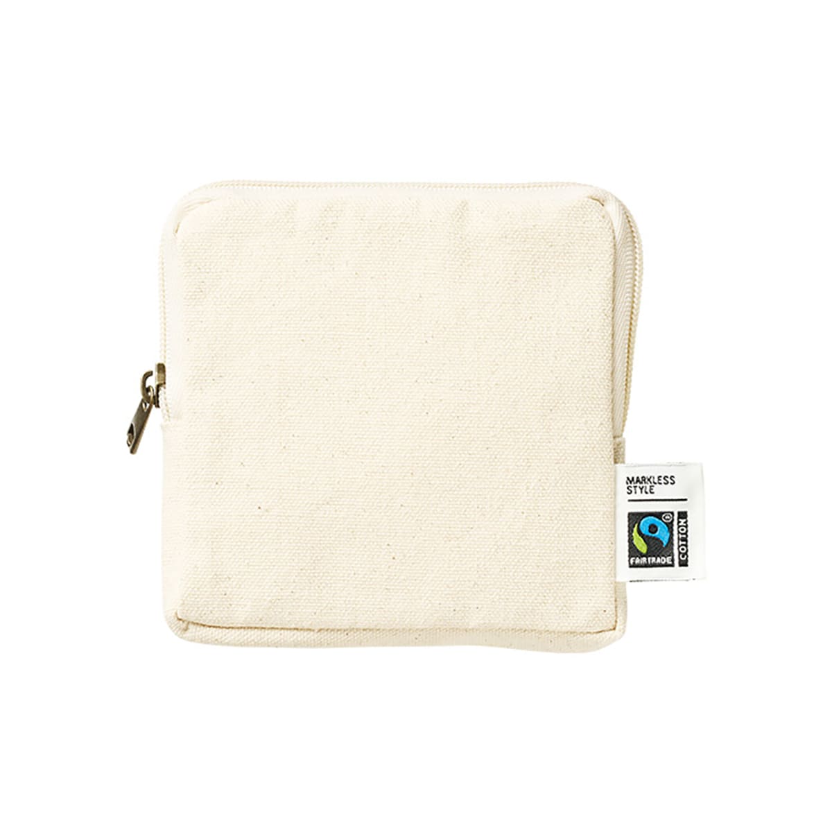 フェアトレードコットンスリムスクエアポーチ（S） | ノベルティ(小物) | 1枚 | TP-0050 | ナチュラル