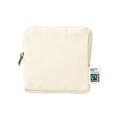 フェアトレードコットンスリムスクエアポーチ（S） | ノベルティ(小物) | 1枚 | TP-0050 | ナチュラル