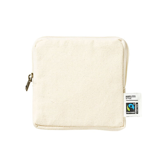 フェアトレードコットンスリムスクエアポーチ（S） | ノベルティ(小物) | 1枚 | TP-0050 | ナチュラル