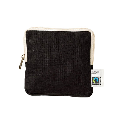 フェアトレードコットンスリムスクエアポーチ（S） | ノベルティ(小物) | 1枚 | TP-0050 | ナイトブラック