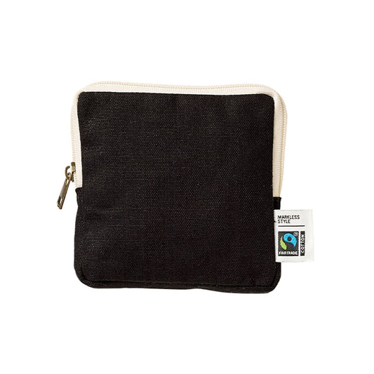 フェアトレードコットンスリムスクエアポーチ（S） | ノベルティ(小物) | 1枚 | TP-0050 | ナイトブラック