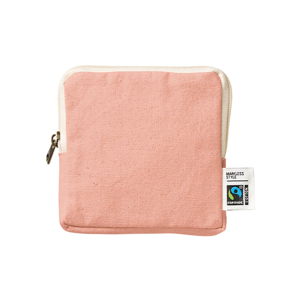 フェアトレードコットンスリムスクエアポーチ（S） | ノベルティ(小物) | 1枚 | TP-0050 | スモーキーピンク