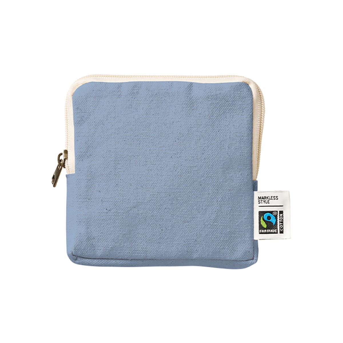 フェアトレードコットンスリムスクエアポーチ（S） | ノベルティ(小物) | 1枚 | TP-0050 | スモーキーブルー