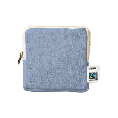 フェアトレードコットンスリムスクエアポーチ（S） | ノベルティ(小物) | 1枚 | TP-0050 | スモーキーブルー