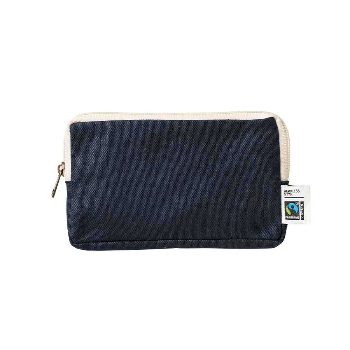 フェアトレードコットンスリムスクエアポーチ（M） | ノベルティ(小物) | 1枚 | TP-0051 | ネイビー