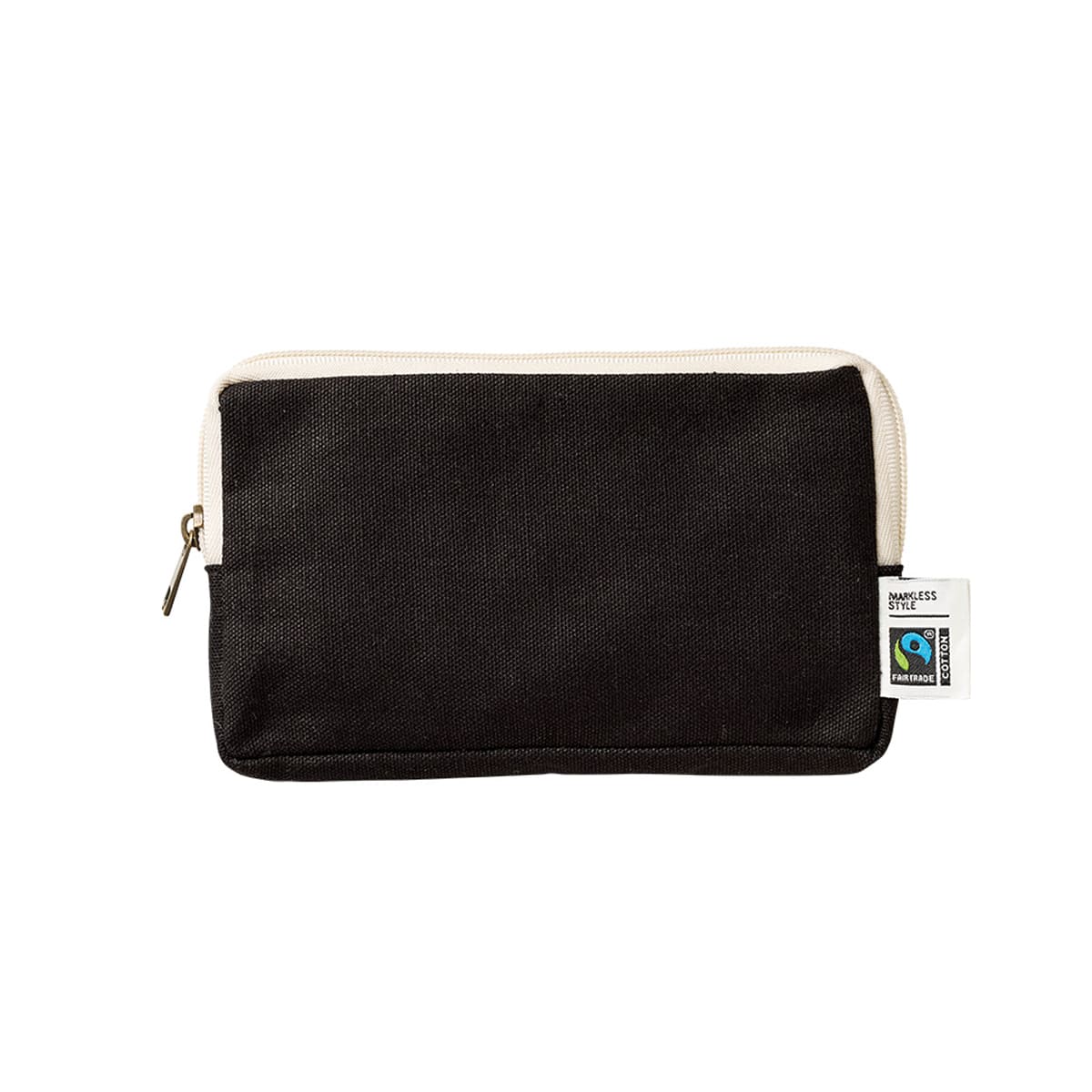 フェアトレードコットンスリムスクエアポーチ（M） | ノベルティ(小物) | 1枚 | TP-0051 | ナイトブラック