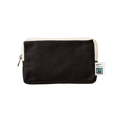 フェアトレードコットンスリムスクエアポーチ（M） | ノベルティ(小物) | 1枚 | TP-0051 | ナイトブラック