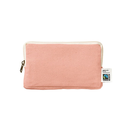 フェアトレードコットンスリムスクエアポーチ（M） | ノベルティ(小物) | 1枚 | TP-0051 | スモーキーピンク