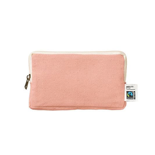 フェアトレードコットンスリムスクエアポーチ（M） | ノベルティ(小物) | 1枚 | TP-0051 | スモーキーピンク