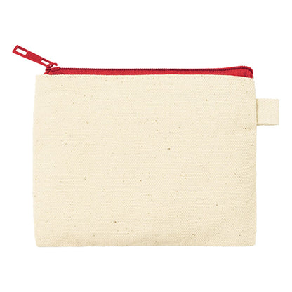 カラーファスナーキャンバスフラットポーチ（SS） | ノベルティ(小物) | 1枚 | TP-0052 | レッド