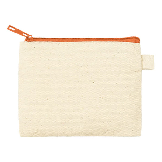 カラーファスナーキャンバスフラットポーチ（SS） | ノベルティ(小物) | 1枚 | TP-0052 | オレンジ