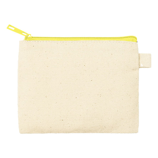 カラーファスナーキャンバスフラットポーチ（SS） | ノベルティ(小物) | 1枚 | TP-0052 | イエロー