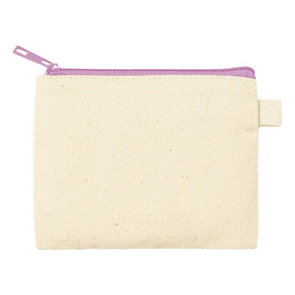 カラーファスナーキャンバスフラットポーチ（SS） | ノベルティ(小物) | 1枚 | TP-0052 | パープル