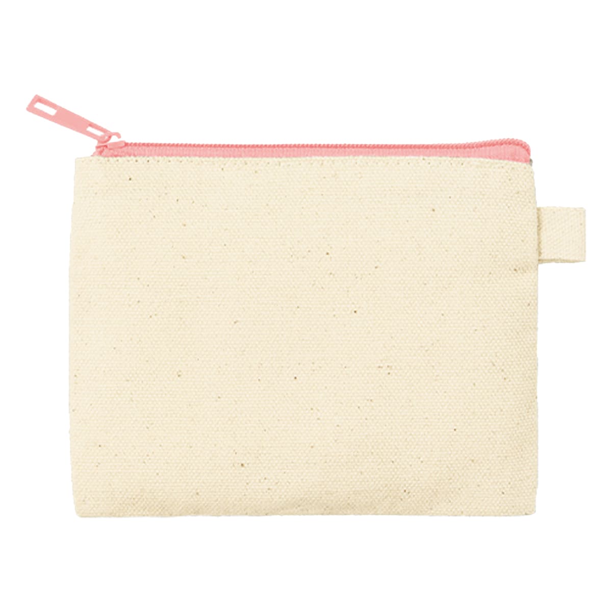 カラーファスナーキャンバスフラットポーチ（SS） | ノベルティ(小物) | 1枚 | TP-0052 | ライトピンク