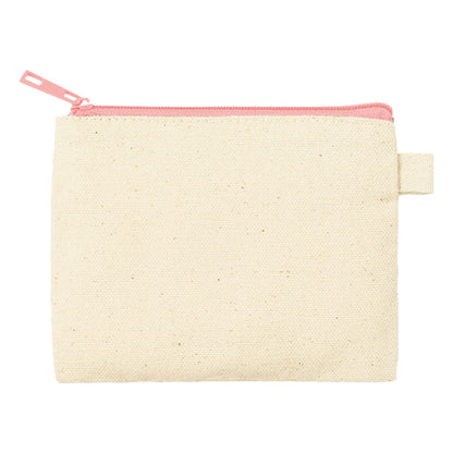 カラーファスナーキャンバスフラットポーチ（SS） | ノベルティ(小物) | 1枚 | TP-0052 | ライトピンク