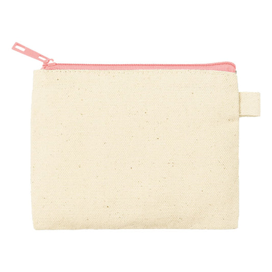 カラーファスナーキャンバスフラットポーチ（SS） | ノベルティ(小物) | 1枚 | TP-0052 | ライトピンク