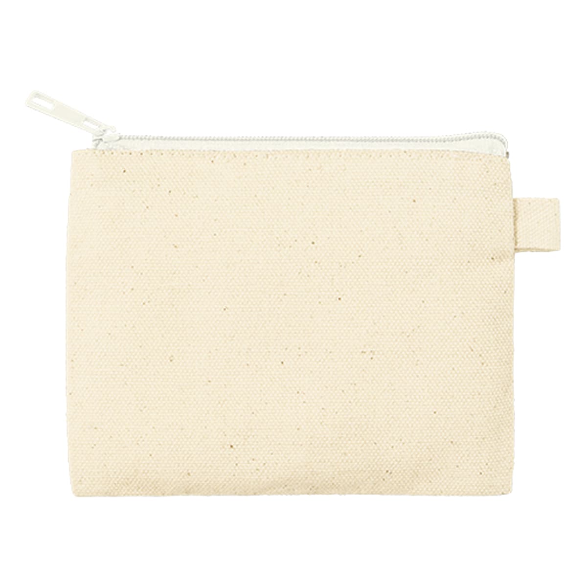 カラーファスナーキャンバスフラットポーチ（SS） | ノベルティ(小物) | 1枚 | TP-0052 | ホワイト