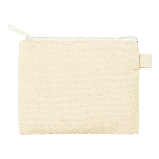 カラーファスナーキャンバスフラットポーチ（SS） | ノベルティ(小物) | 1枚 | TP-0052 | ホワイト