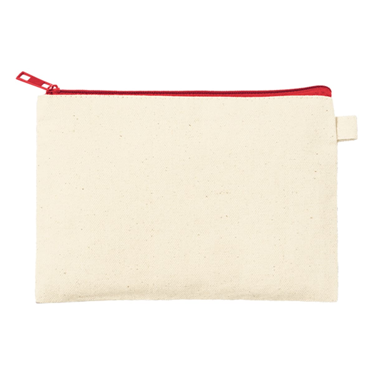 カラーファスナーキャンバスフラットポーチ（S） | ノベルティ(小物) | 1枚 | TP-0053 | レッド