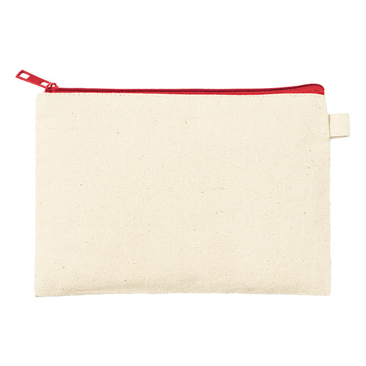 カラーファスナーキャンバスフラットポーチ（S） | ノベルティ(小物) | 1枚 | TP-0053 | レッド