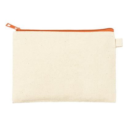 カラーファスナーキャンバスフラットポーチ（S） | ノベルティ(小物) | 1枚 | TP-0053 | オレンジ