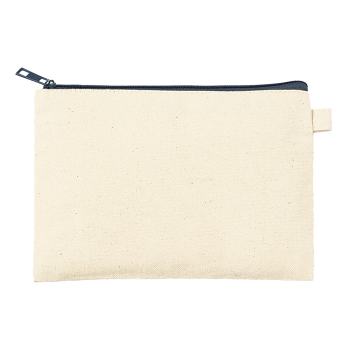 カラーファスナーキャンバスフラットポーチ（S） | ノベルティ(小物) | 1枚 | TP-0053 | チャコールブラック