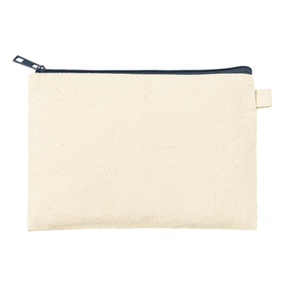 カラーファスナーキャンバスフラットポーチ（S） | ノベルティ(小物) | 1枚 | TP-0053 | チャコールブラック