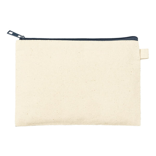 カラーファスナーキャンバスフラットポーチ（S） | ノベルティ(小物) | 1枚 | TP-0053 | チャコールブラック