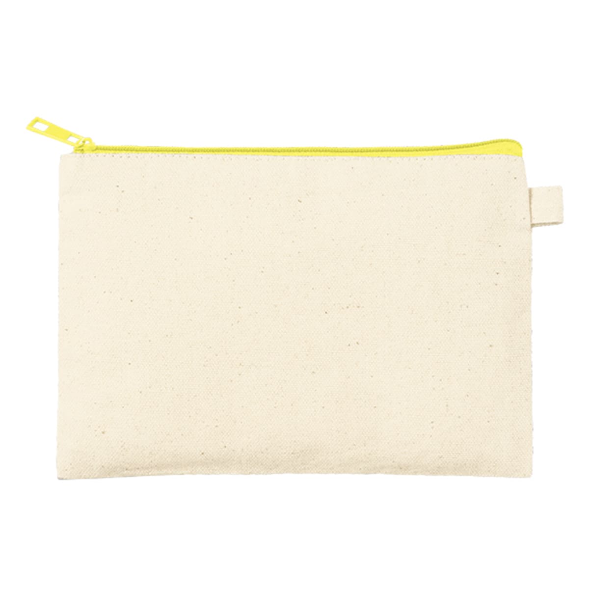 カラーファスナーキャンバスフラットポーチ（S） | ノベルティ(小物) | 1枚 | TP-0053 | イエロー