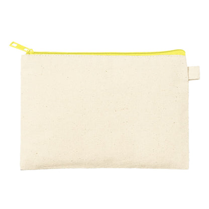 カラーファスナーキャンバスフラットポーチ（S） | ノベルティ(小物) | 1枚 | TP-0053 | イエロー