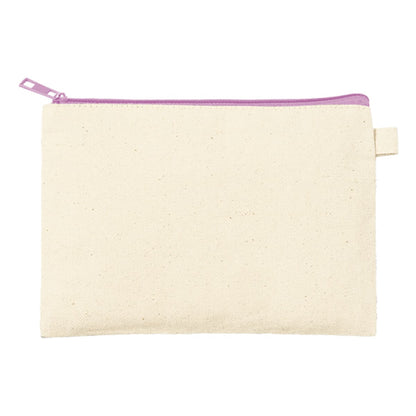 カラーファスナーキャンバスフラットポーチ（S） | ノベルティ(小物) | 1枚 | TP-0053 | パープル