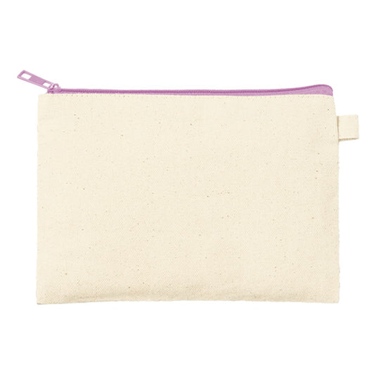カラーファスナーキャンバスフラットポーチ（S） | ノベルティ(小物) | 1枚 | TP-0053 | パープル