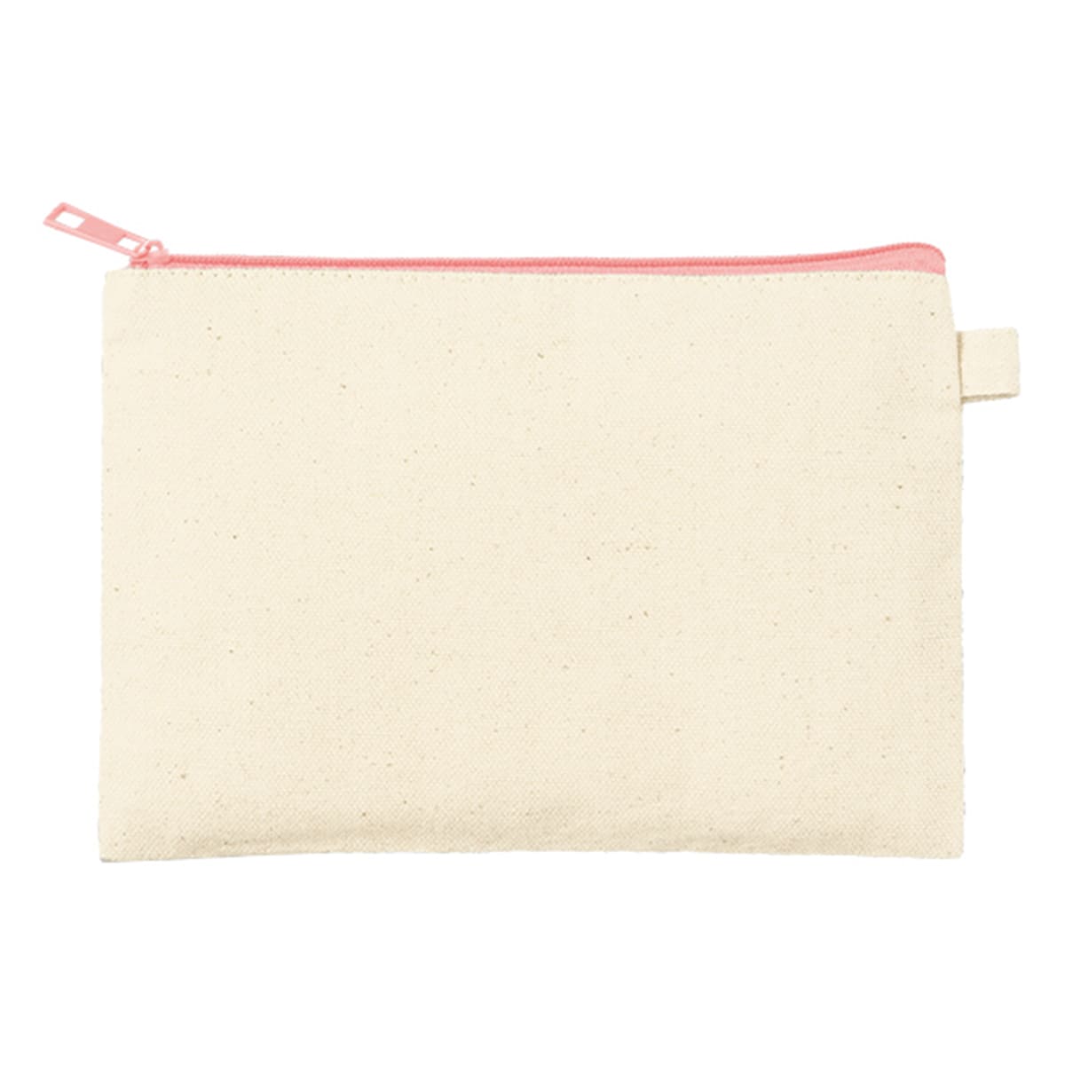 カラーファスナーキャンバスフラットポーチ（S） | ノベルティ(小物) | 1枚 | TP-0053 | ライトピンク