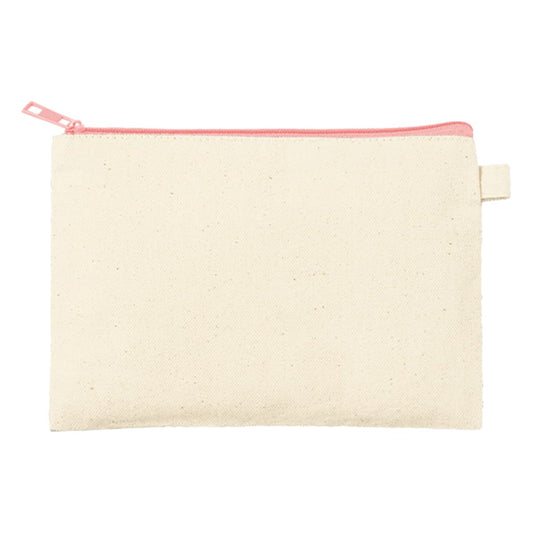 カラーファスナーキャンバスフラットポーチ（S） | ノベルティ(小物) | 1枚 | TP-0053 | ライトピンク