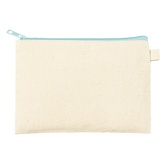 カラーファスナーキャンバスフラットポーチ（S） | ノベルティ(小物) | 1枚 | TP-0053 | ライトブルー