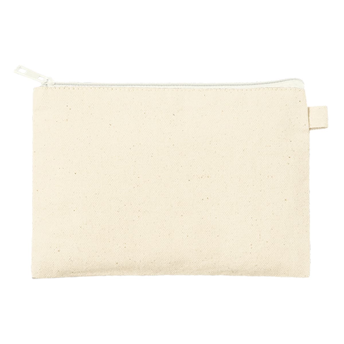 カラーファスナーキャンバスフラットポーチ（S） | ノベルティ(小物) | 1枚 | TP-0053 | ホワイト