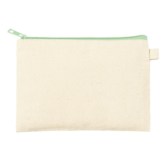 カラーファスナーキャンバスフラットポーチ（S） | ノベルティ(小物) | 1枚 | TP-0053 | オリーブ