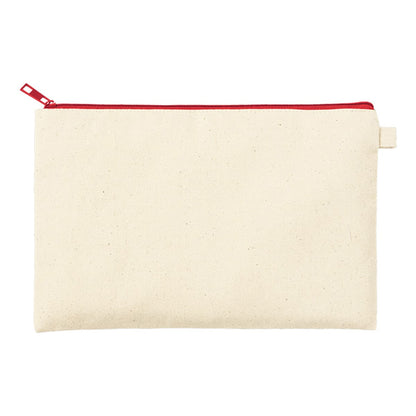 カラーファスナーキャンバスフラットポーチ（M） | ノベルティ(小物) | 1枚 | TP-0054 | レッド