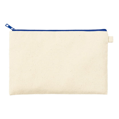 カラーファスナーキャンバスフラットポーチ（M） | ノベルティ(小物) | 1枚 | TP-0054 | ネイビー