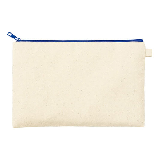 カラーファスナーキャンバスフラットポーチ（M） | ノベルティ(小物) | 1枚 | TP-0054 | ネイビー