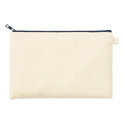 カラーファスナーキャンバスフラットポーチ（M） | ノベルティ(小物) | 1枚 | TP-0054 | チャコールブラック