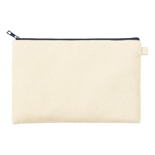 カラーファスナーキャンバスフラットポーチ（M） | ノベルティ(小物) | 1枚 | TP-0054 | チャコールブラック