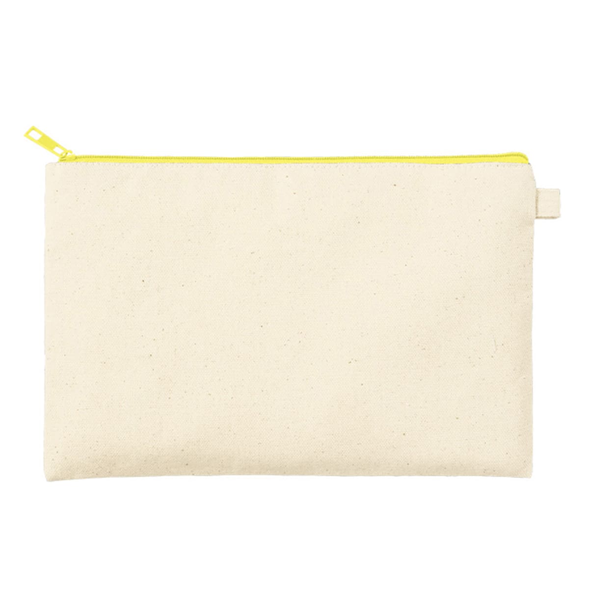 カラーファスナーキャンバスフラットポーチ（M） | ノベルティ(小物) | 1枚 | TP-0054 | イエロー