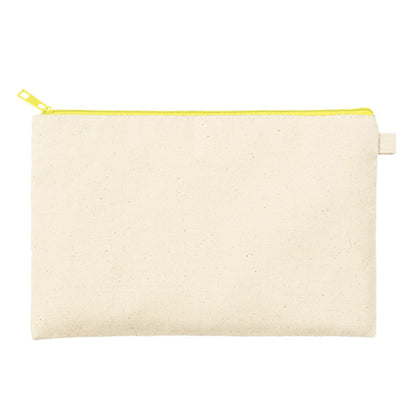 カラーファスナーキャンバスフラットポーチ（M） | ノベルティ(小物) | 1枚 | TP-0054 | イエロー