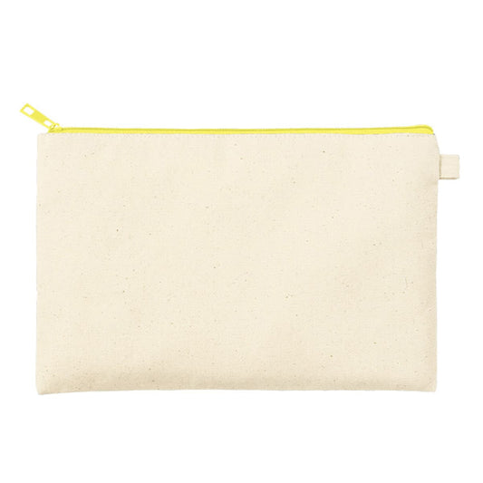 カラーファスナーキャンバスフラットポーチ（M） | ノベルティ(小物) | 1枚 | TP-0054 | イエロー