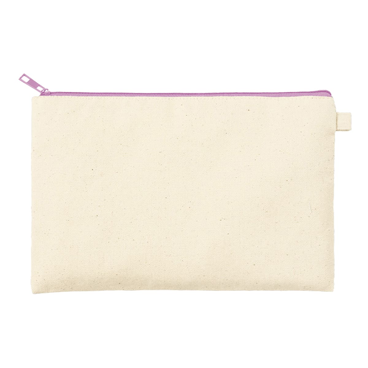 カラーファスナーキャンバスフラットポーチ（M） | ノベルティ(小物) | 1枚 | TP-0054 | パープル