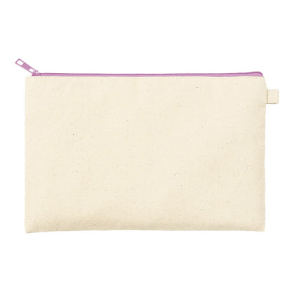 カラーファスナーキャンバスフラットポーチ（M） | ノベルティ(小物) | 1枚 | TP-0054 | パープル